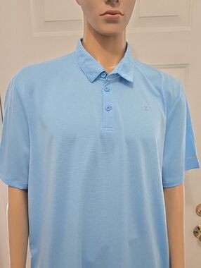 XERSION BRAND MEN'S BIG AND TALL LIGHT BLUE SHORT SLEEVES POLO SHIRT SIZE LT